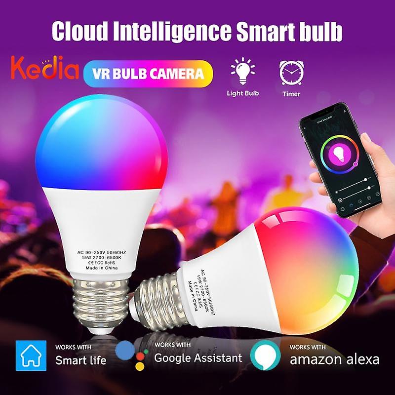 15/9w Tuya Smart Wifi Lamp E27/b22 Dimmable Led Light Bulb Rgb Lightbulb Voice Control Smart