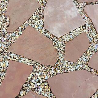 Southwest Boulder  Stone 16 in. x 12 in. x 2 in. 120 sq. ft. Arizona Rosa Natural Flagstone for Landscape Gardens and Pathways 02-0183