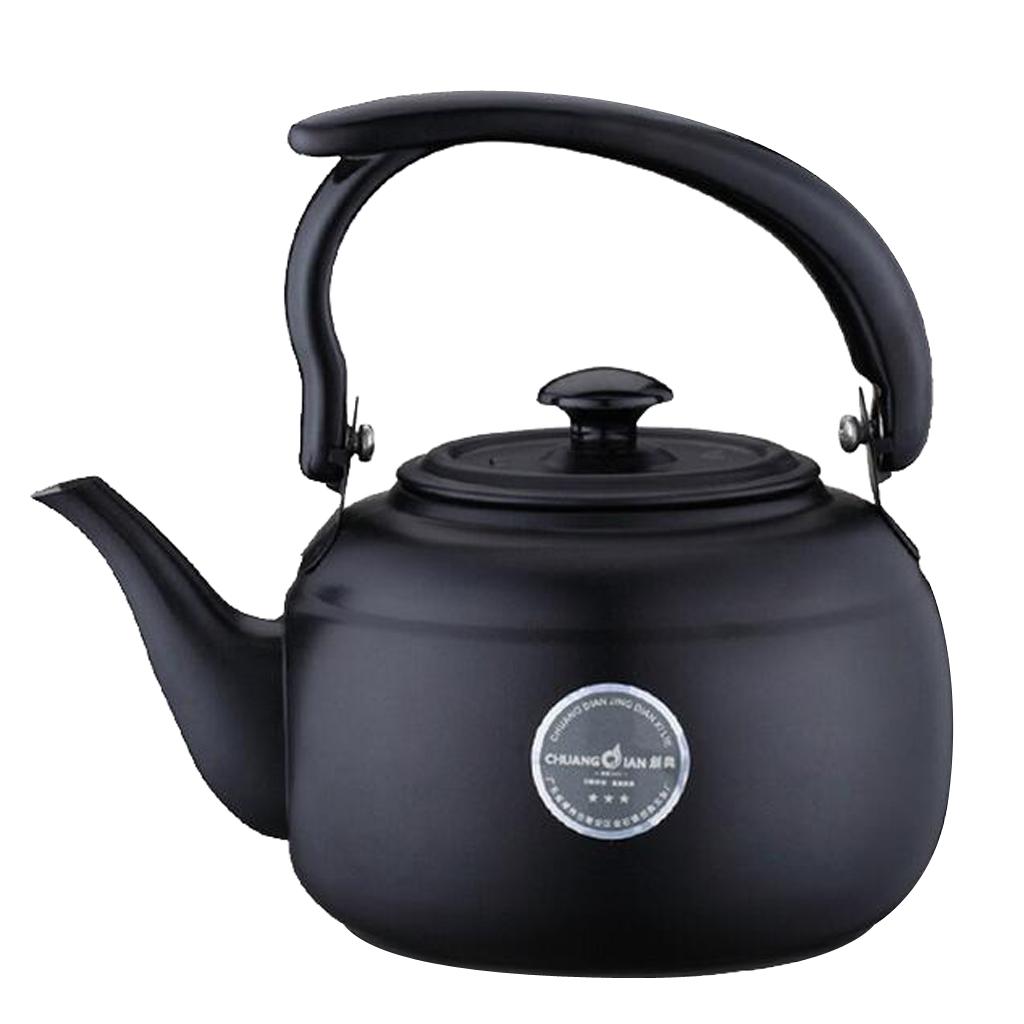 Teapot Kettle Stainless Steel 1L Tea Boiler Water Kitchen Black