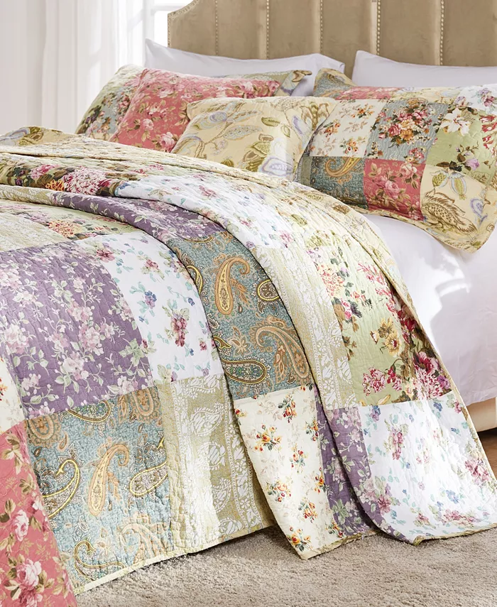 Greenland Home Fashions Blooming Prairie Authentic Patchwork 2 Piece Bedspread Set， Twin XL