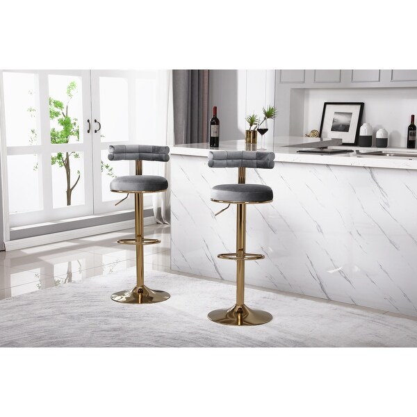 2PCS Bar Stools with Back and Footrest