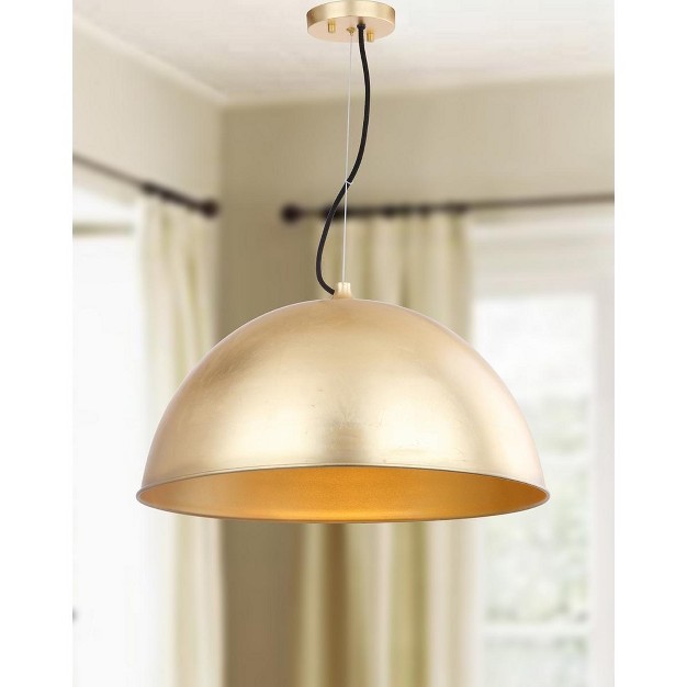 Archer Dome 21 Inch Dia Adjustable Pendant Gold Leaf Safavieh