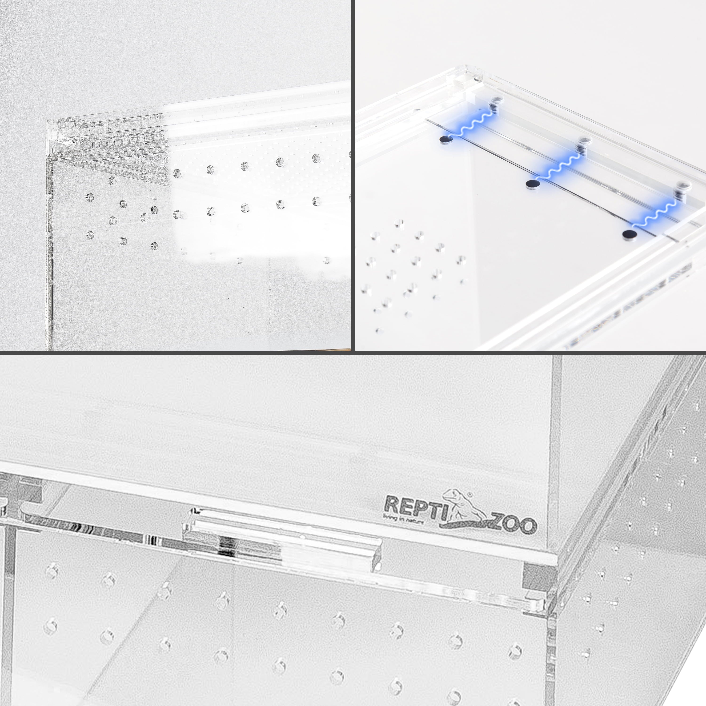 REPTIZOO 3-Pack Compact Acrylic Breeding Case with Divider for Spider