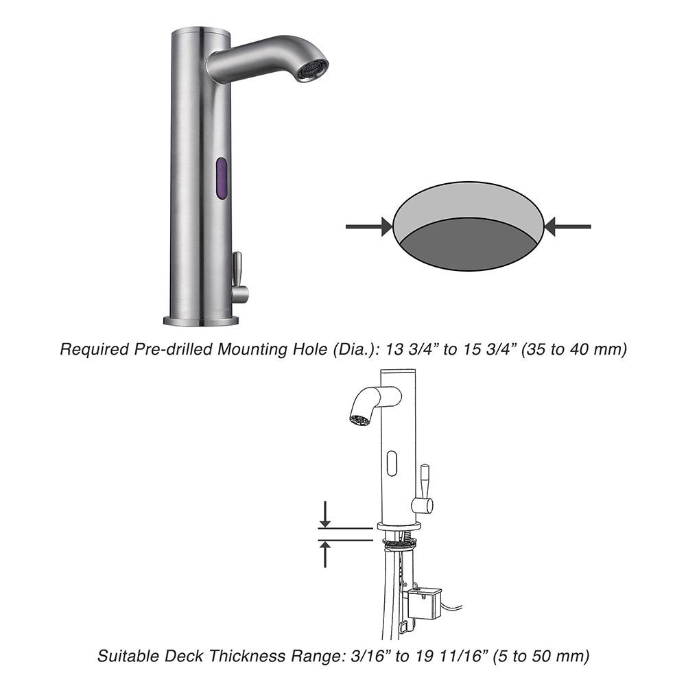 Aquaterior Touchless Lavatory Sink Faucet Hot & Cold 10