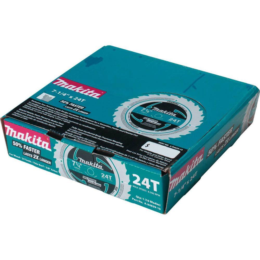 Makita 7-14 in. 24 TPI Carbide-Tipped Framing Blade (10-Pack) A-94839-10