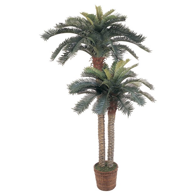 Nearly Natural Sago Palm Double Potted Silk Tree (6