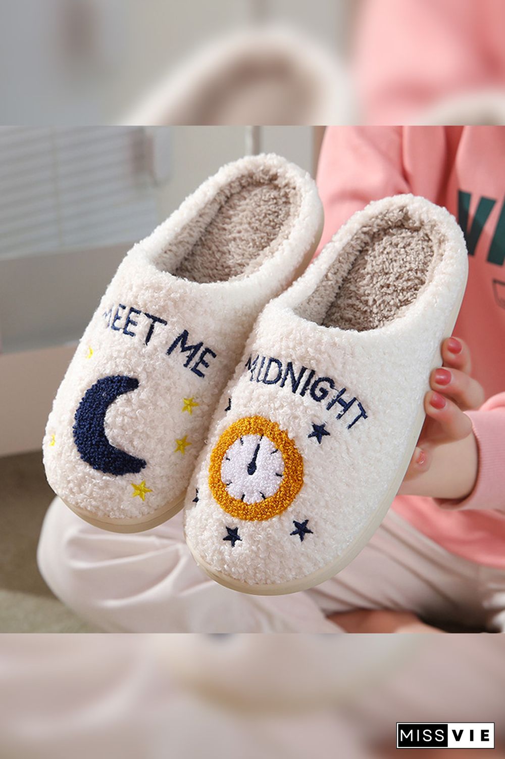 Meet Me At Midnight Fluffy Slippers