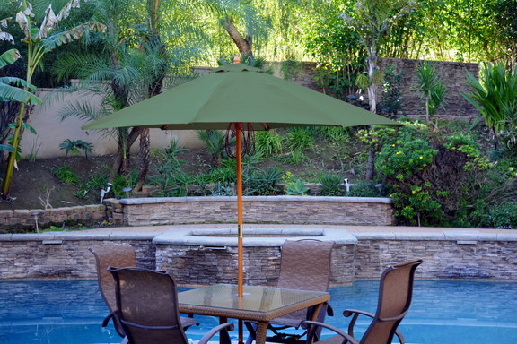 Jeco 9ft. Wood Market Umbrella   Brown