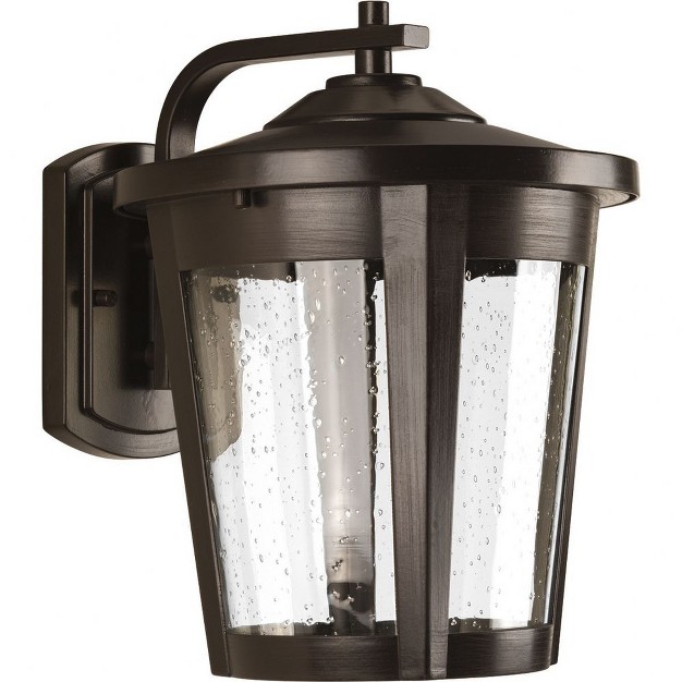 Progress Lighting East Haven 1 light Led Outdoor Wall Lantern Antique Bronze Seeded Glass Shade