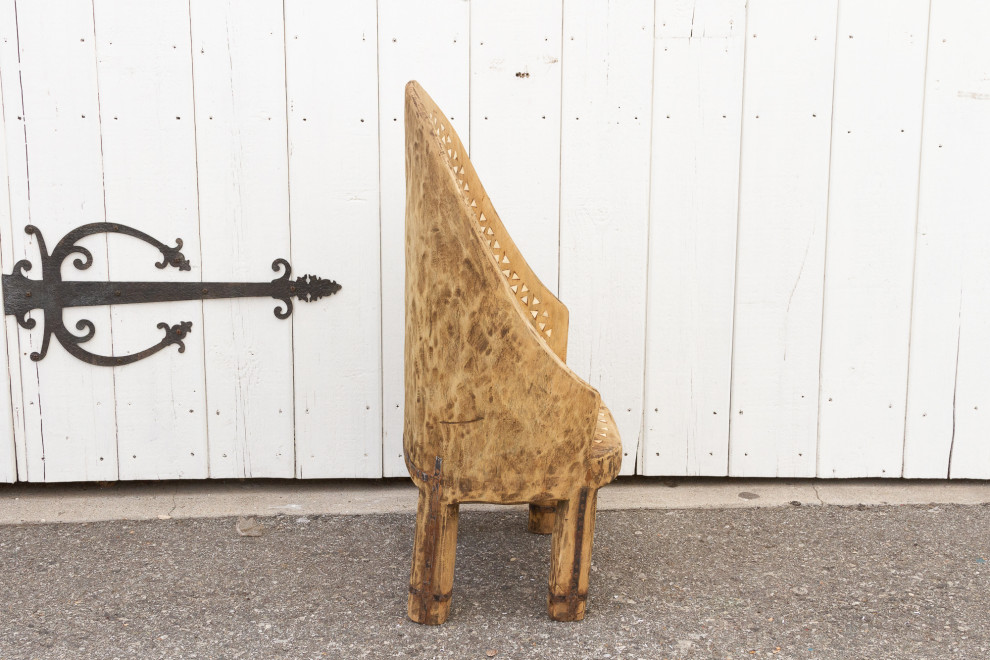 Farmhouse Bleached and Inlaid Naga Chair   Rustic   Armchairs And Accent Chairs   by De cor  Houzz