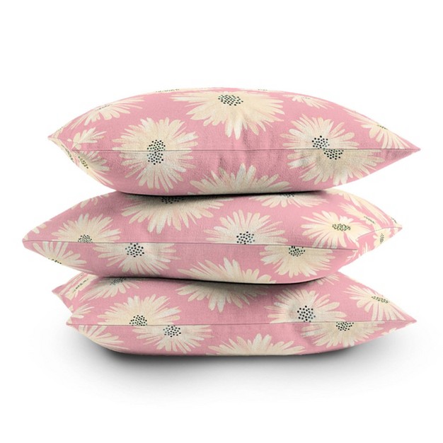 Modern Tropical Floral Outdoor Throw Pillow Playful Pink Deny Designs