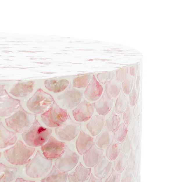 Emberlyn Round Accent Table Pink Safavieh