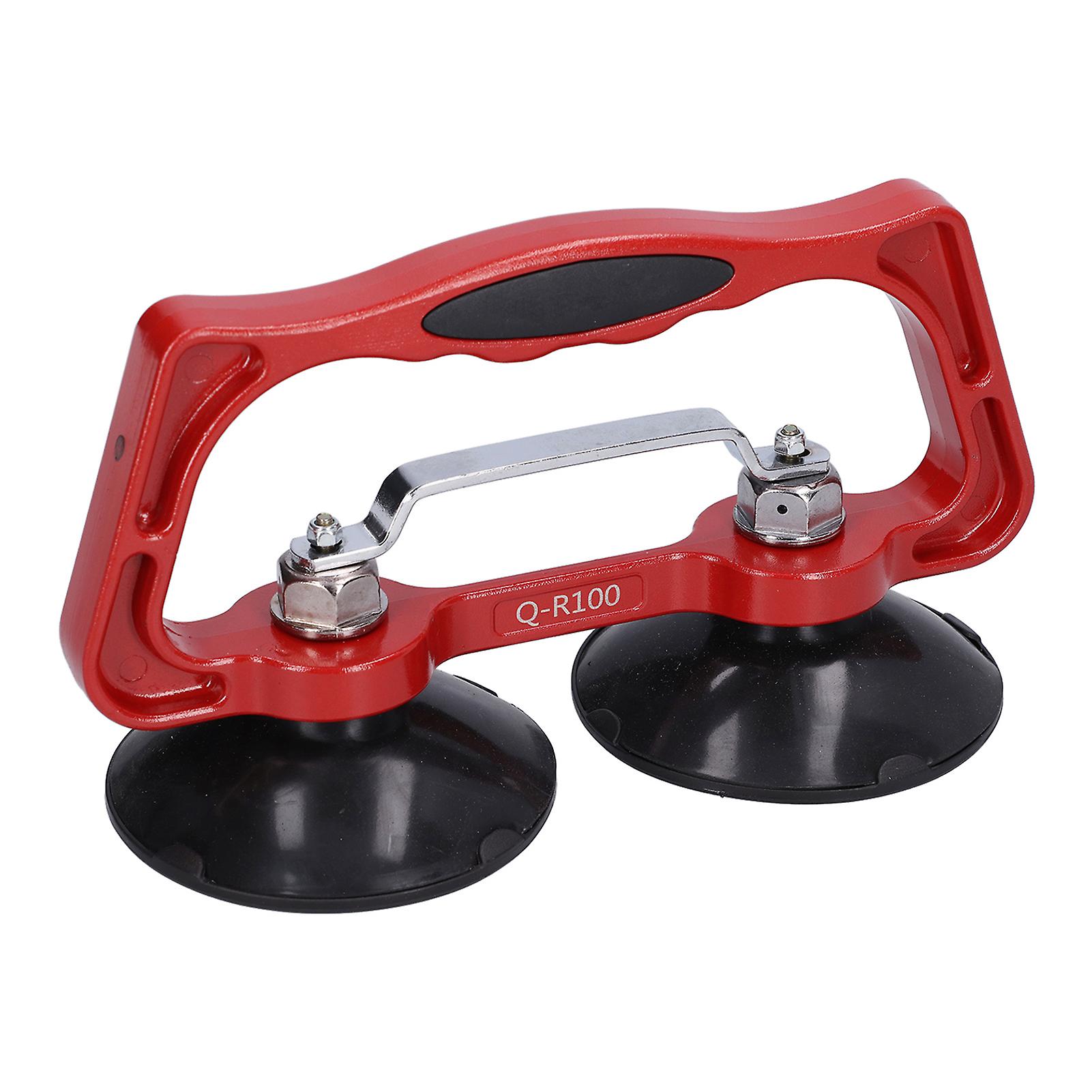 2pcs Suction Cup Lifter Heavy Duty Dual Cups Portable Glass Holder Puller With Handle 35kg Load