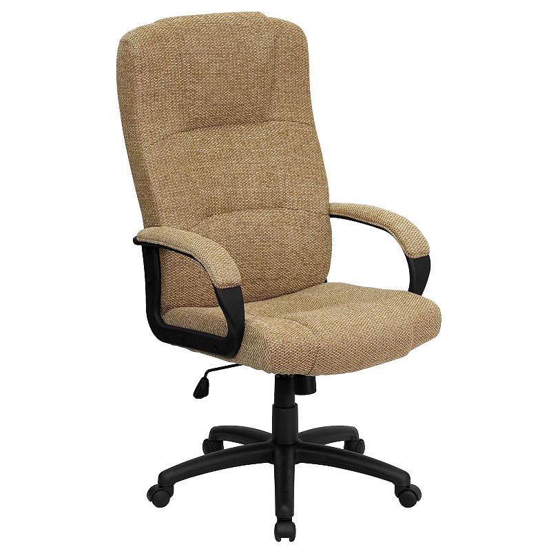 Emma and Oliver High Back Navy Blue Fabric Executive Swivel Office Chair with Arms