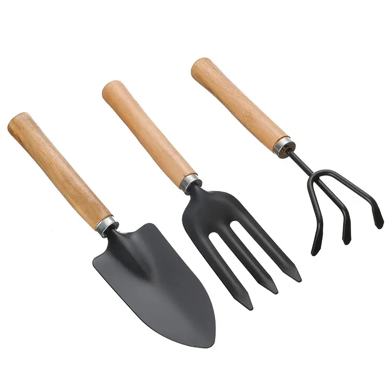 Spade Fork Shovel Rake Harrow Set Home Mini Gardening Tools Potted Landscape Plants Maintenance Suit Wood Handle Kids Gifts