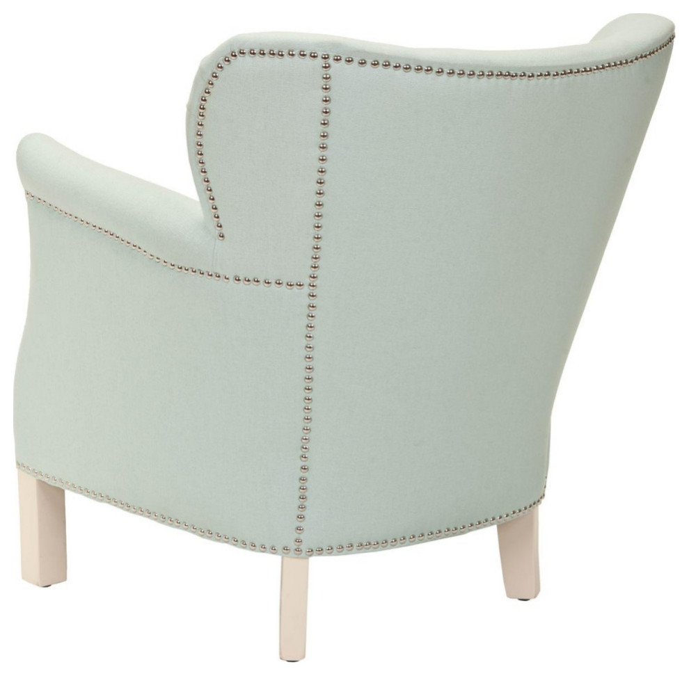 Ann Arm Chair  Silver Nail Heads Robins Egg Blue   Transitional   Armchairs And Accent Chairs   by Rustic Home Furniture Deco  Houzz