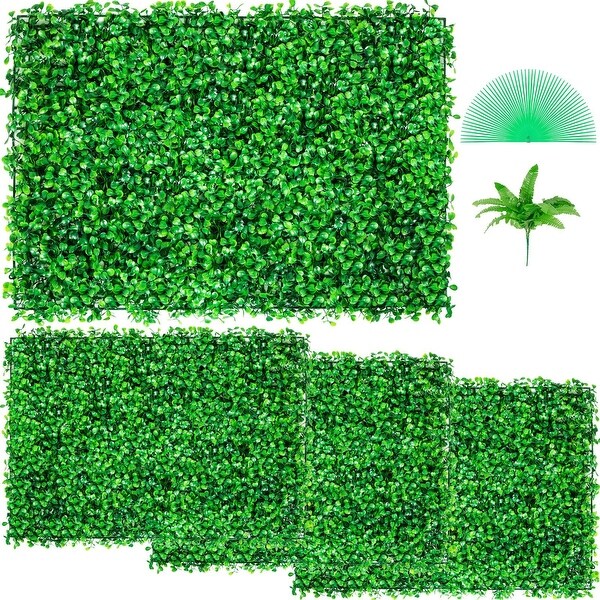 VEVOR Artificial Boxwood Panel UV 4 Pcs