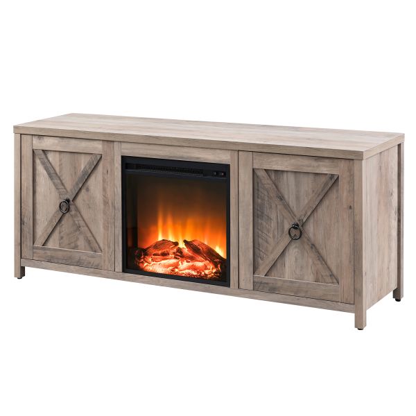 Granger Rectangular TV Stand with Log Fireplace for TV's up to 65