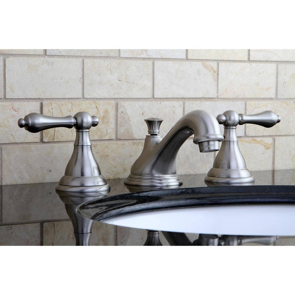 Kingston Brass Traditional 8 in Widespread 2Handle Bathroom Faucet in Brushed Nickel