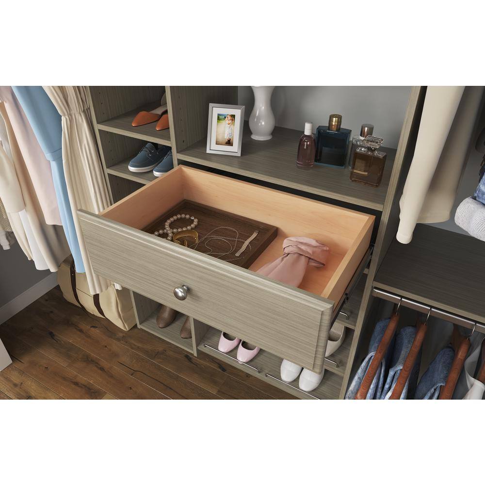 Closet Evolution 84 in. W - 108 in. W Rustic Grey Wood Closet System GR33