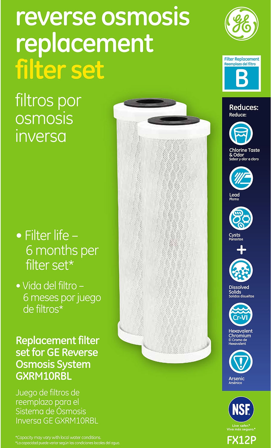 GE Reverse Osmosis System Replacement Water Filters