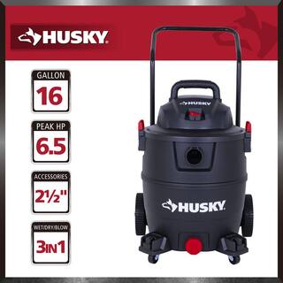 Husky 16 Gal. Poly Cart-Design WetDry Vac with a Cartridge Filter Hose and Accessories AT18621P-16A