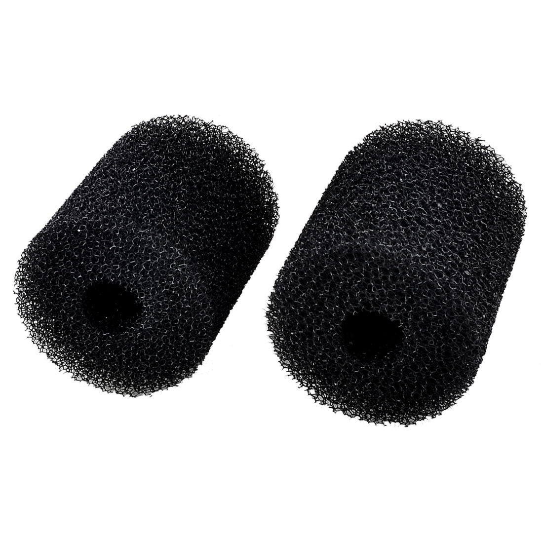 2 Pcs 75mm x 65mm Cylinder Biochemical Filter Sponge Black for Fish Tank