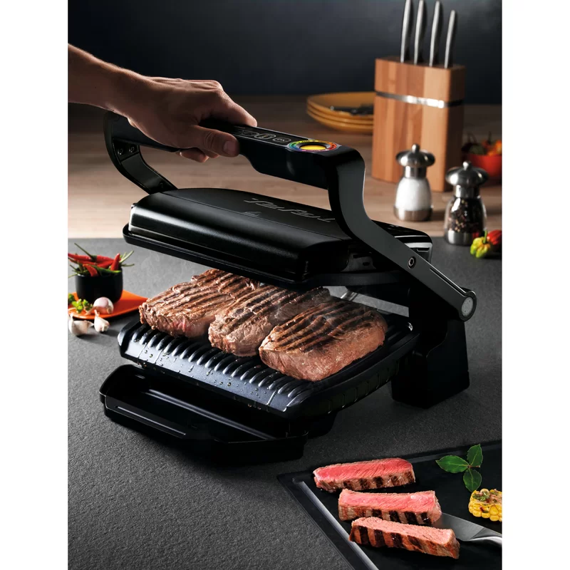 T-Fal GC712D54 OptiGrill + Grill with Automatic Sensor Cooking， Multicolor