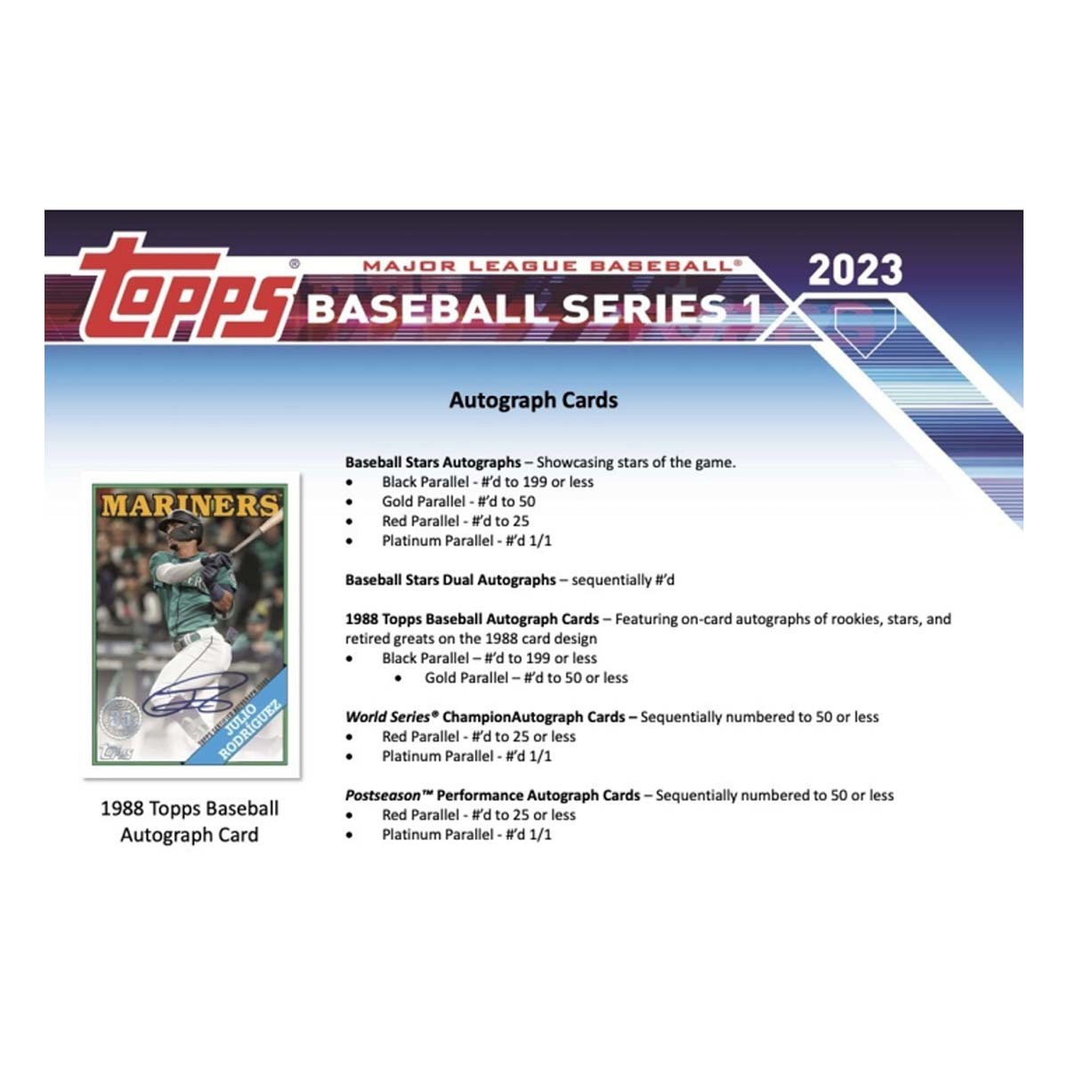 2023 Topps MLB Series 1 Baseball Trading Card Hanger Box