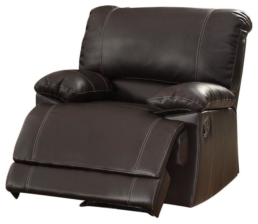 2 Piece Cadoret Set Double Reclining Love Seat and Recliner Chair Brown Leather   Contemporary   Living Room Furniture Sets   by AMOC  Houzz