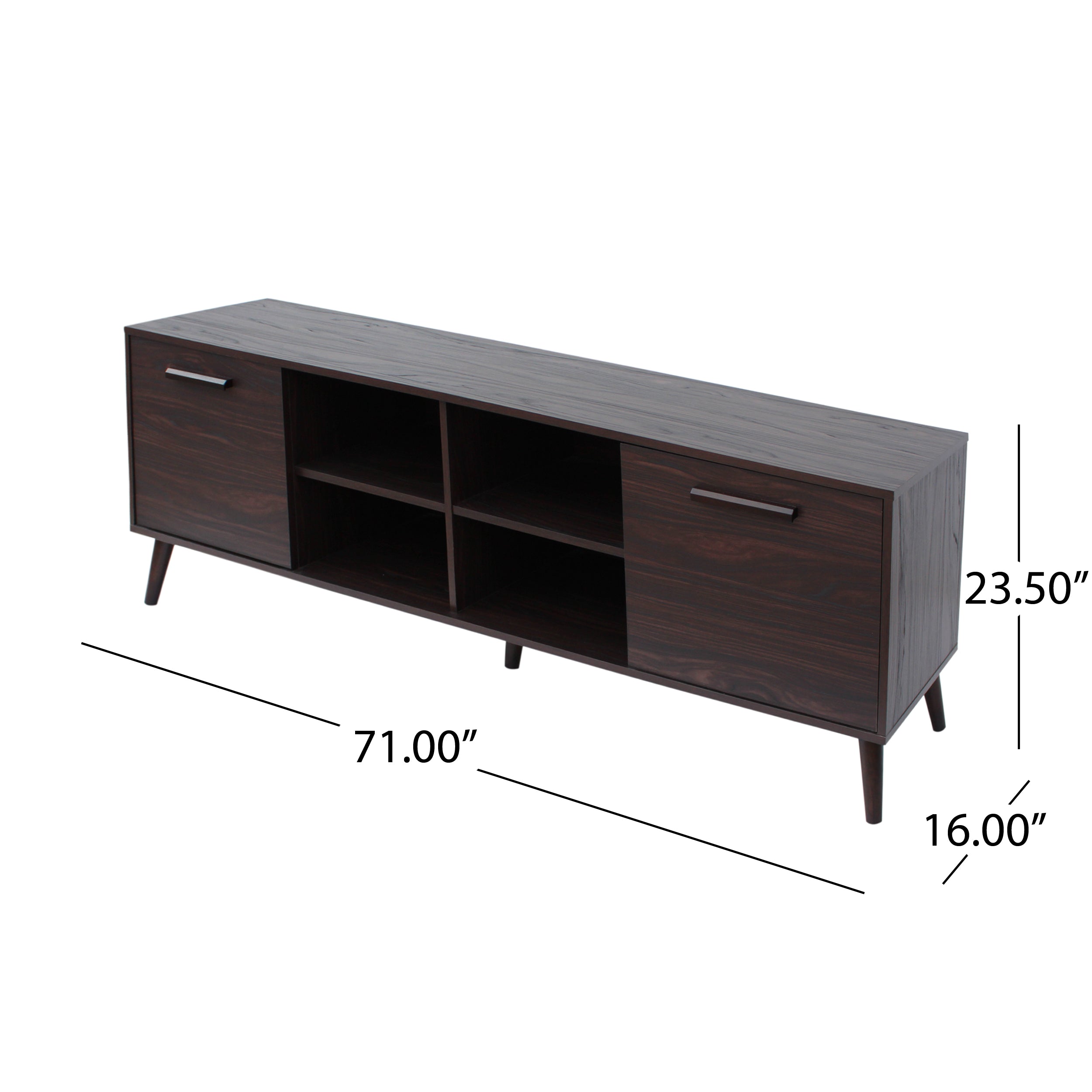 Clement Mid Century 2 Piece TV Stand & Bookcase Set