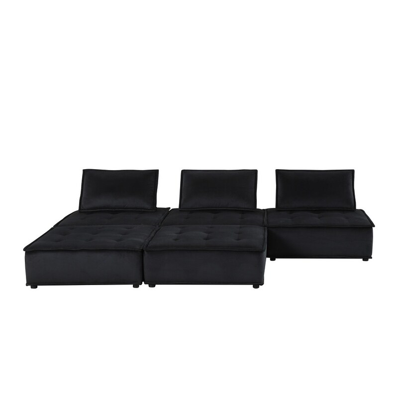 Anna Velvet 5 Pc Sofa and Loveseat