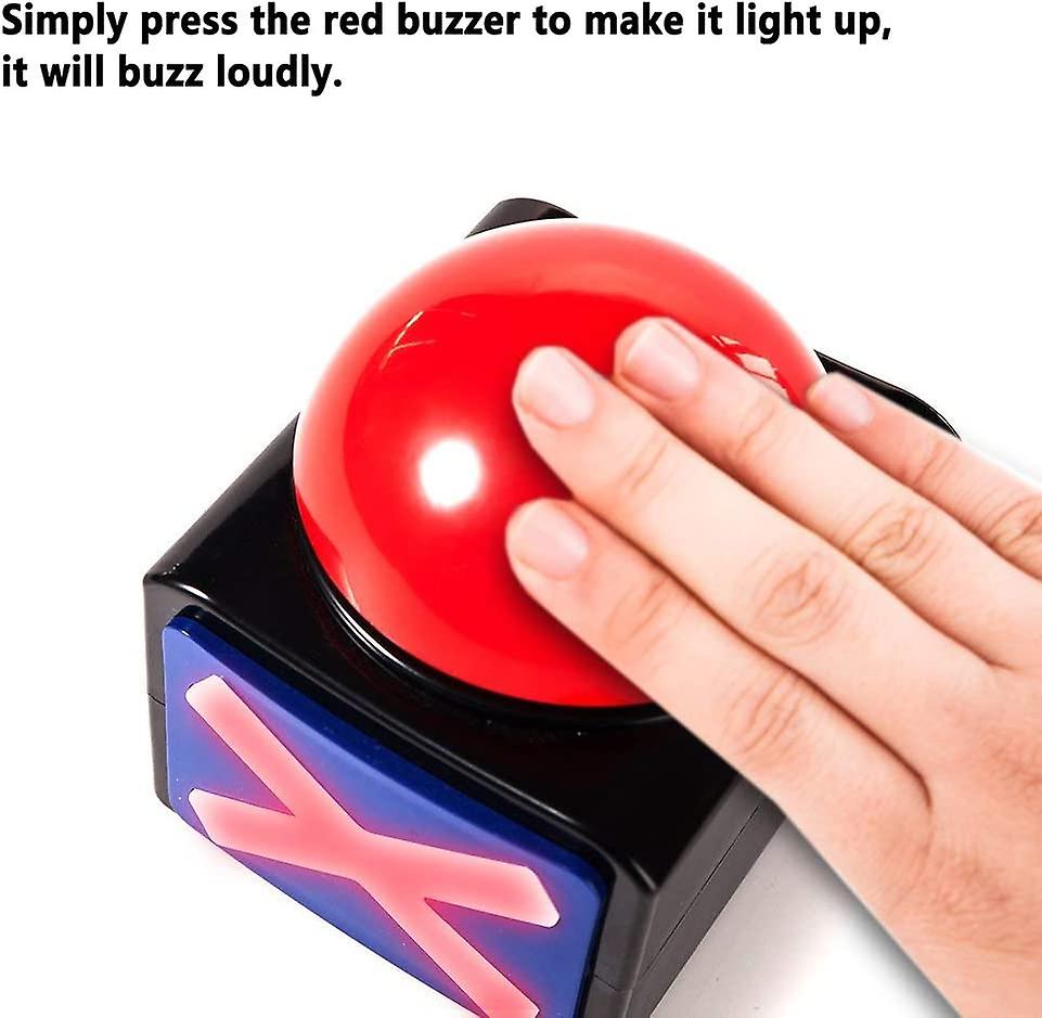 2pcs Game Buzzer， Answer Buzzers For Game Show With Light and Alarm Sound Game Show Button Box Party Contest Prop Toy， Trivia Quiz Got Talent Buzzer For