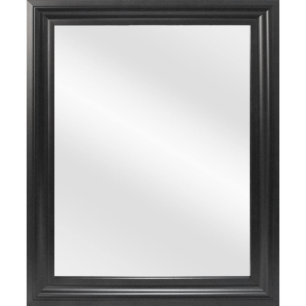 Glacier Bay 24 in. W x 29 in. H Rectangular PS Framed Wall Bathroom Vanity Mirror in Black 4398-23BL