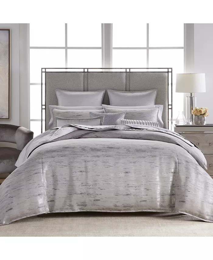 Hotel Collection Impasto Stone 3-Pc. Duvet Cover Set， Full Queen，