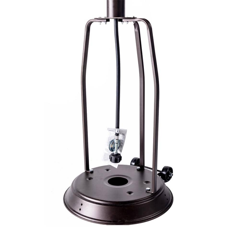 Wildaven 47,000 BTU Outdoor Patio Propane Heater with Portable Wheels, Standing Gas Outside Heater Stainless Steel Burner-Smocha WEL-RA-063002