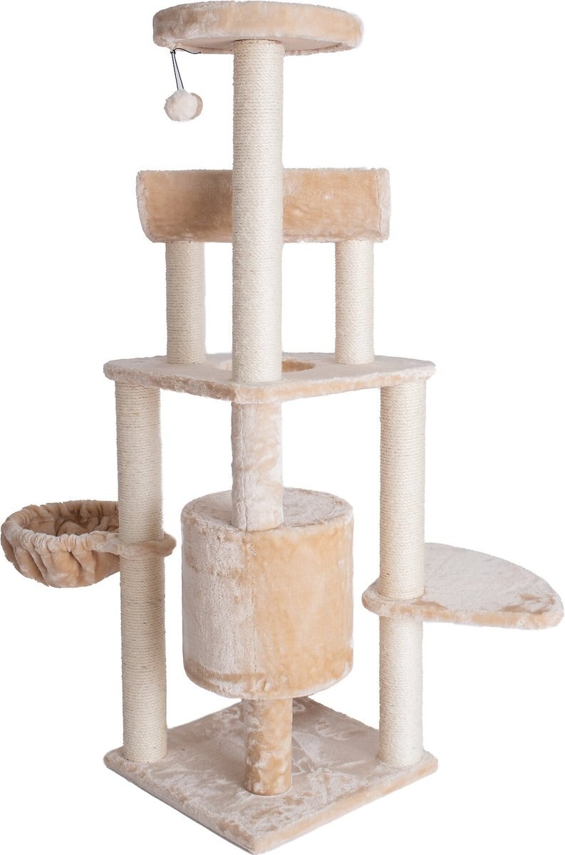 Armarkat 58-in Cat Tower and Ramp Cat Tree， Beige