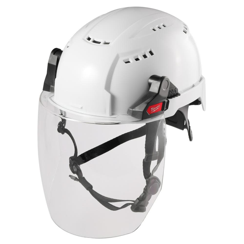 Milwaukee BOLT Full Face Shield Clear Dual Coat Lens Compatible with Milwaukee Safety Helmet No Brim