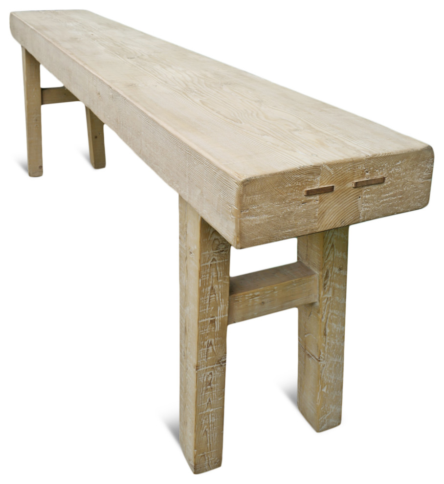 Hefty Bleached Farm Console Table   Farmhouse   Console Tables   by Design Mix Furniture  Houzz