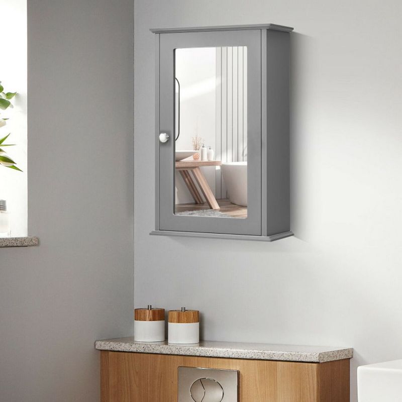 Hivago Bathroom Wall Cabinet with Single Mirror Door