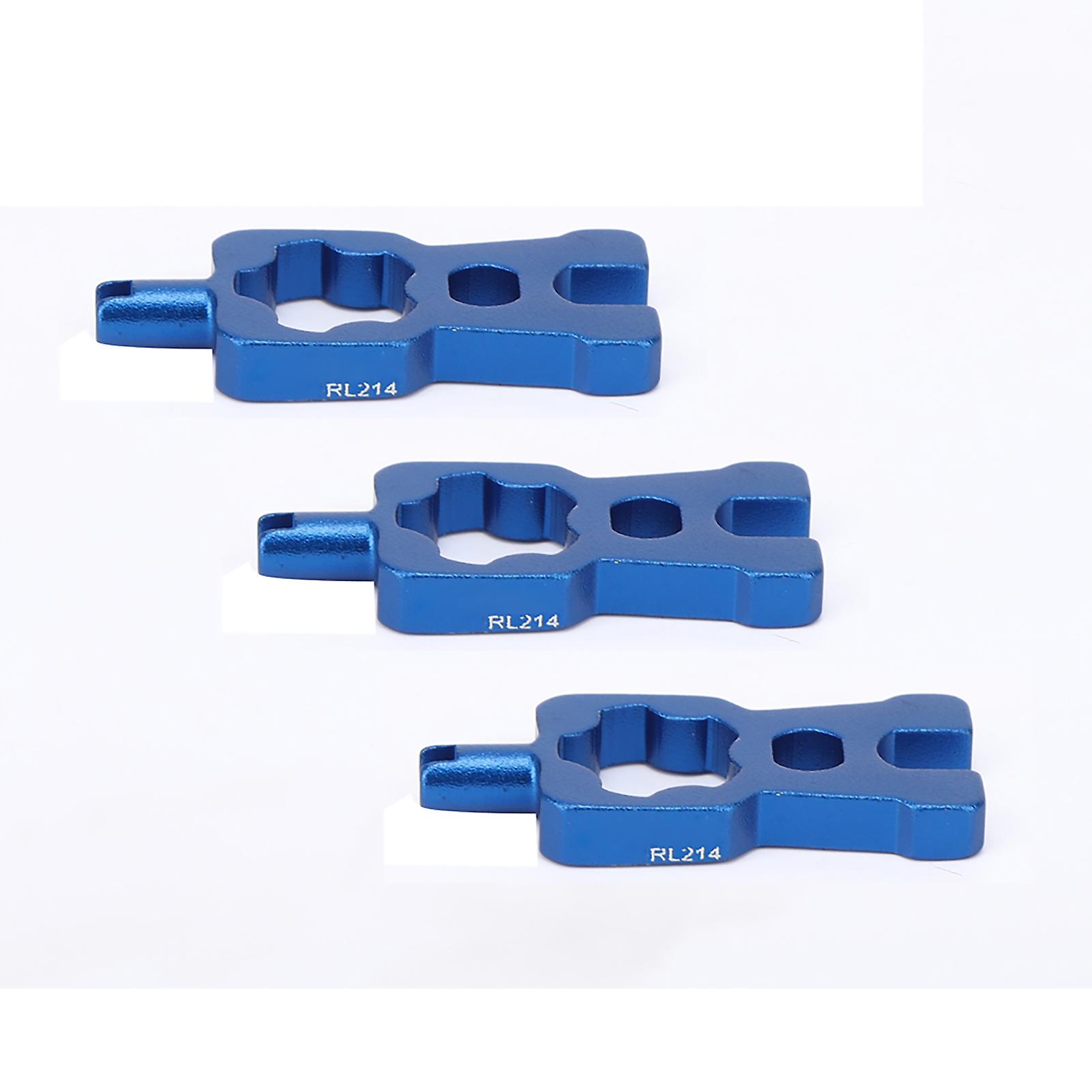 3pcs Rl214 Aluminum Alloy Blue 4 In 1 Bicycle Valve Tool Tire Nut Installation Removal