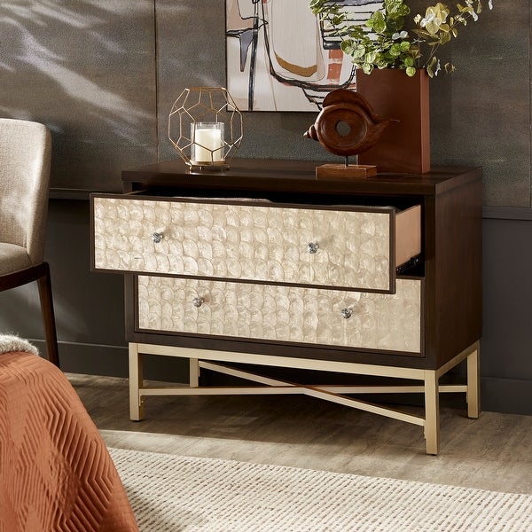 Corrianna Accent End Table with 2 Shell Front Drawers by iNSPIRE Q Bold