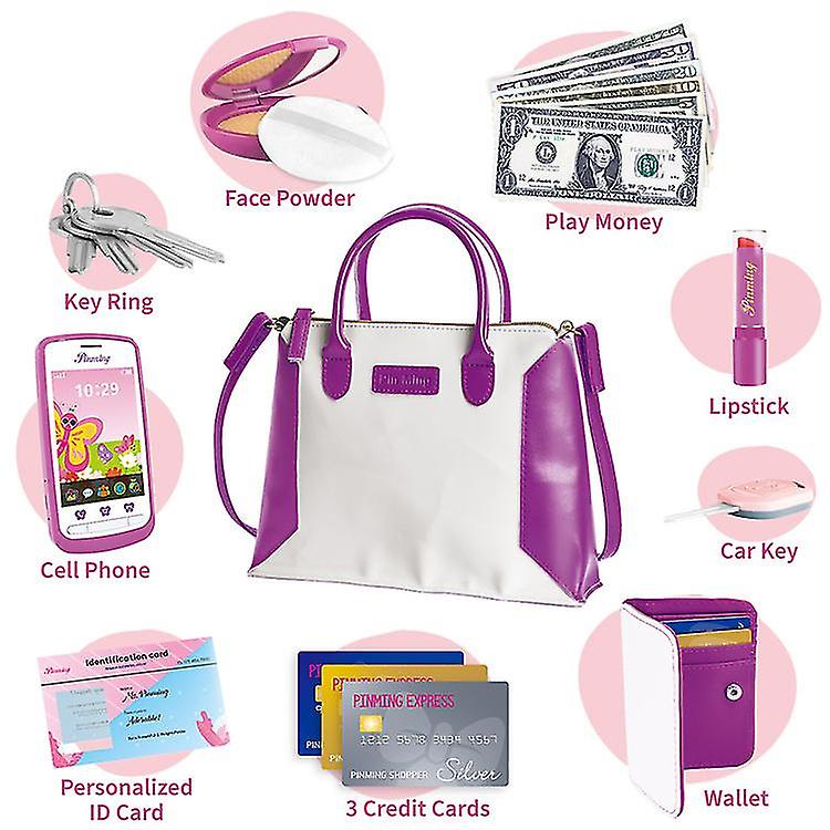 Fashion Handbag Set Toys Kids Girls Play House Purse Makeup Jewelry Toys