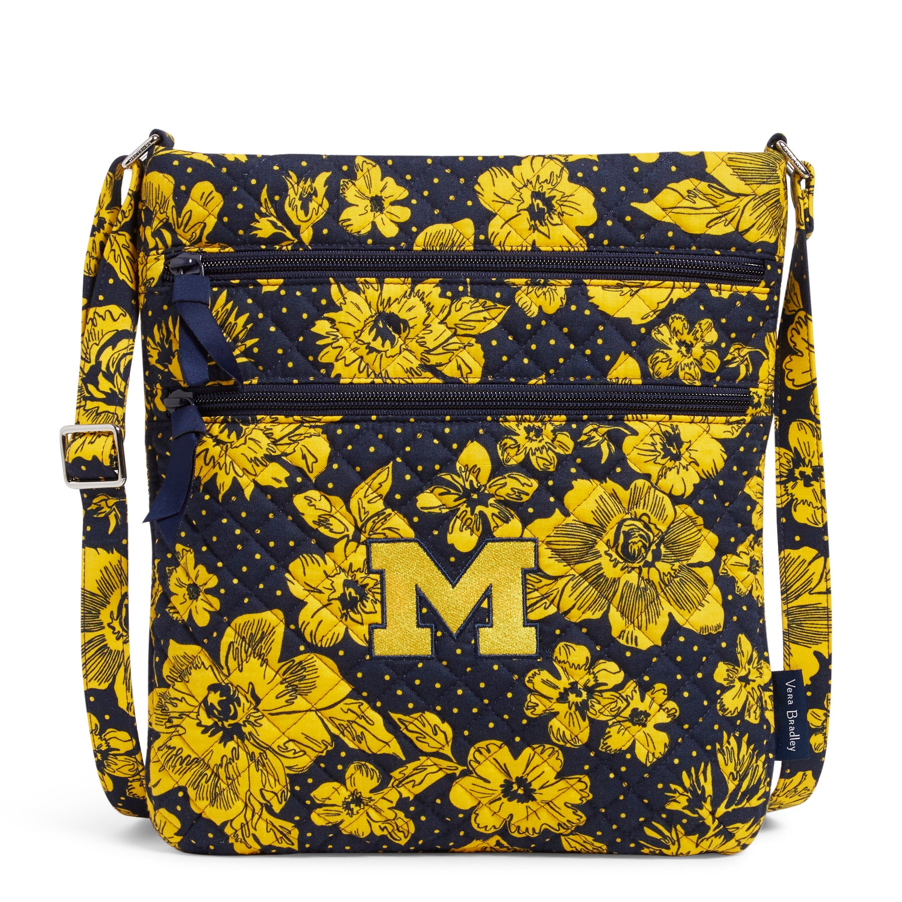 Collegiate Triple Zip Hipster Crossbody Bag