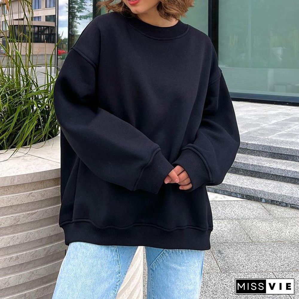 Casual Loose Polar Fleece Sweatshirt