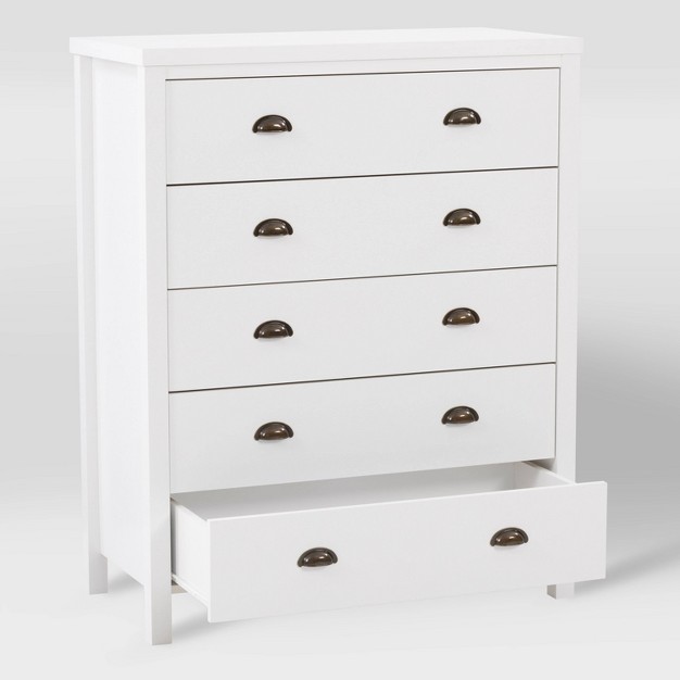 Boston 5 Drawer Dresser White Corliving