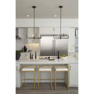 Progress Lighting Pivot LED Collection 6-Light Matte Black Frosted Glass LED Modern Chandelier Light P400260-031-30