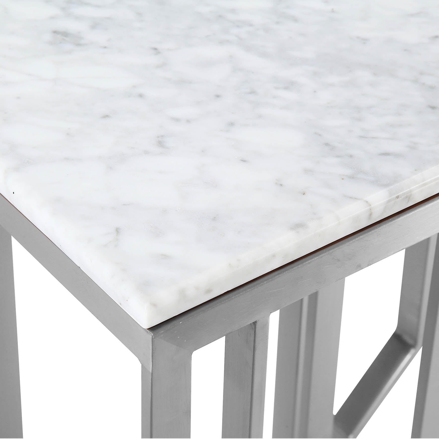 Natural Marble & Stainless Steel Console Table Bp8812-S