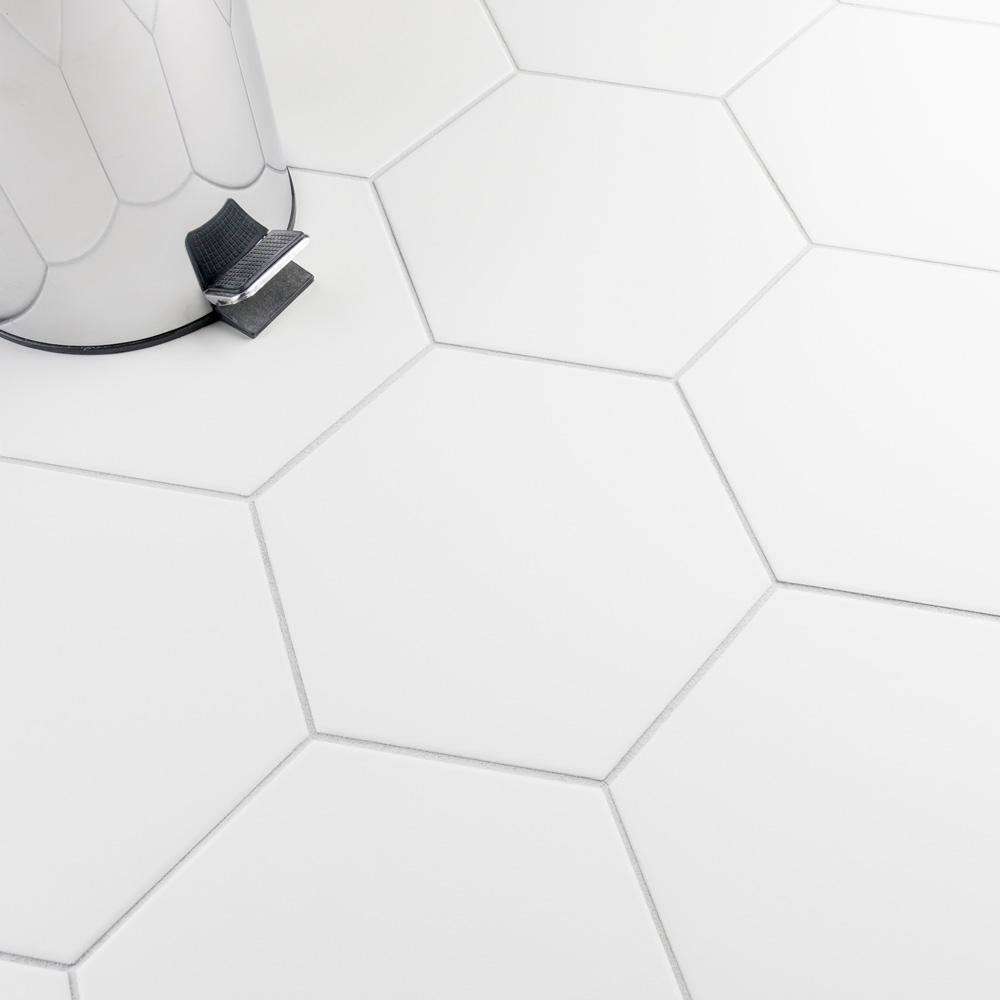 Merola Tile Apini Hex Matte White 9 in. x 10-12 in. Porcelain Floor and Wall Tile (7.14 sq. ft.Case) FEGAPXMWH