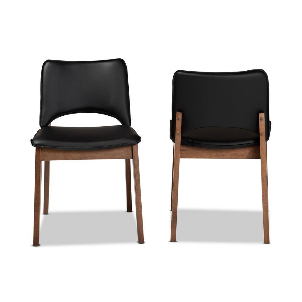 Baxton Studio Afton Black and Walnut Brown Dining Chair (Set of 2) 188-2P-11923-HD